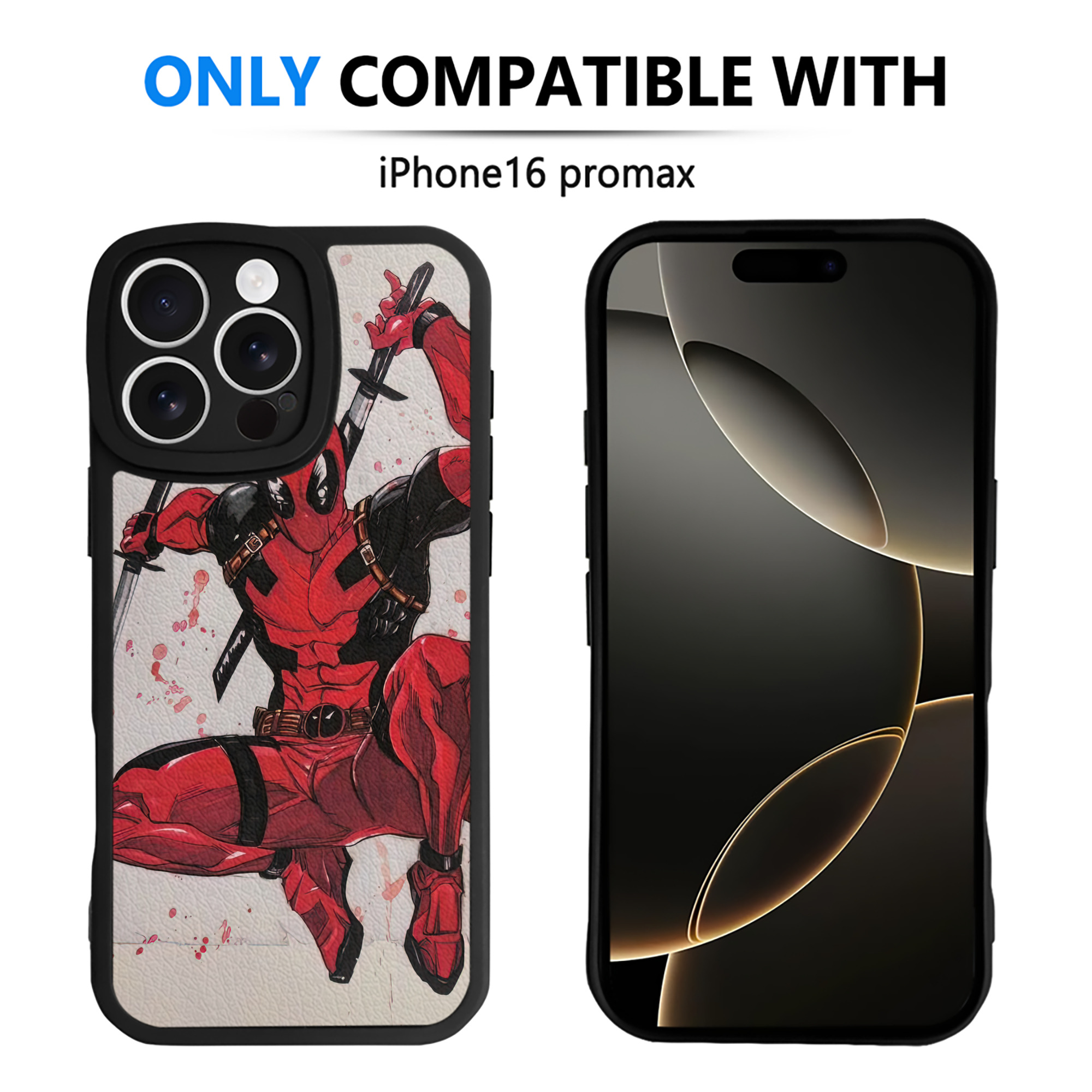 （画像用） Deadpool デッドプール 【iPhone 16シリーズ対応】シリコンスマホケース（レザー調） 材質：シリコン